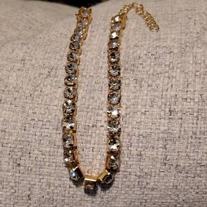 Elegant Gold and Silver Crystal Necklace